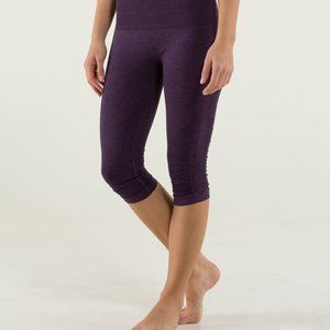Lululemon In The Flow Crop II‎ Leggings Heathered Purple Womens Size 8 Cropped
